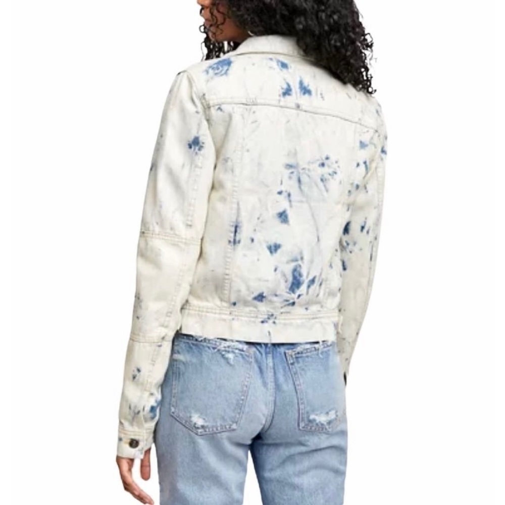 Free People Rumors Denim Jacket in Jones Tie Dye Blue - Picture 2 of 11